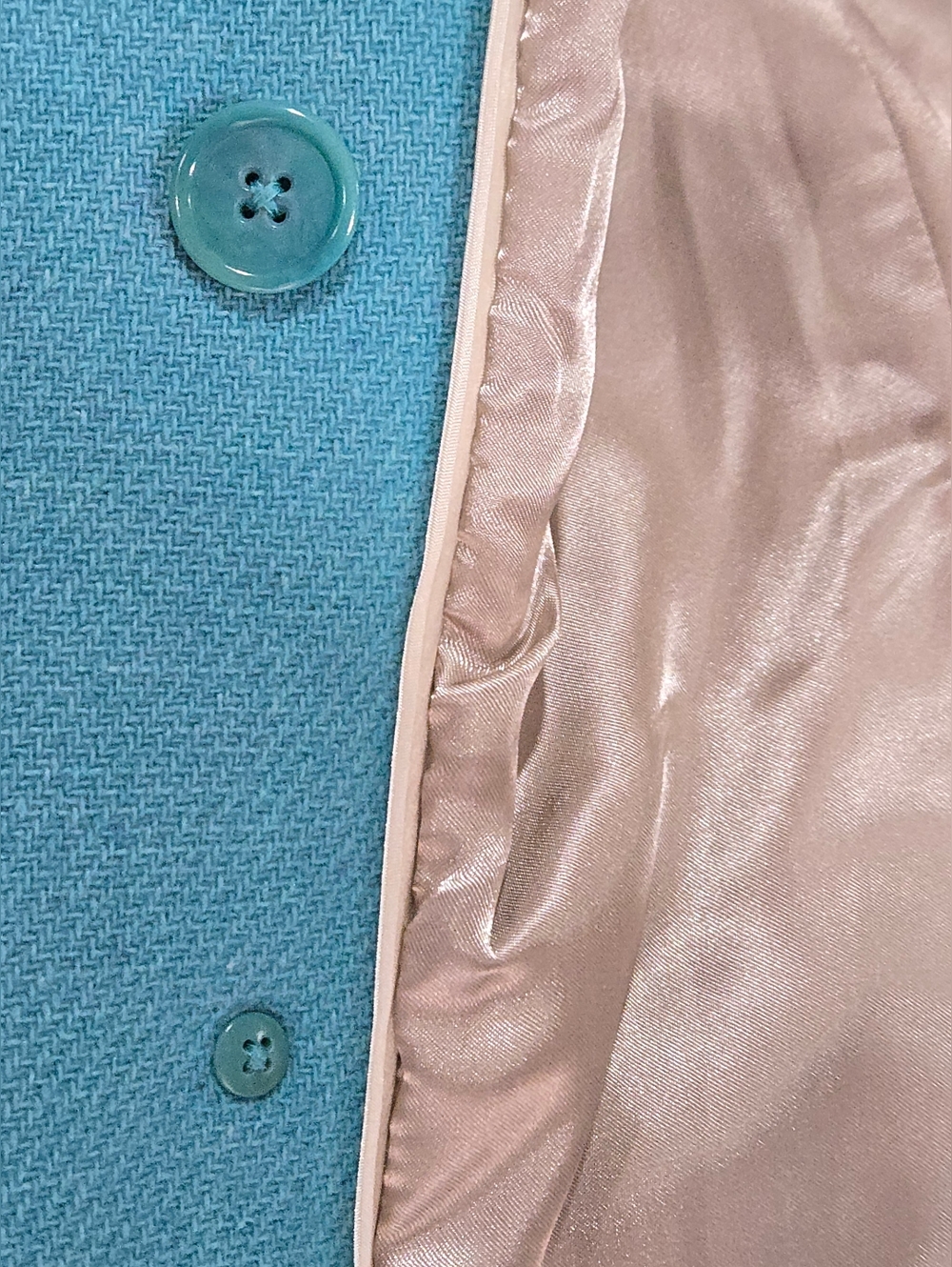 J.Crew Stadium Nello Gori Wool Blend Double Breasted PeaCoat Teal Size 8 NWOT - Picture 8 of 15